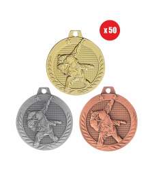 Pack de 50 Médailles frappées Judo/Karaté 40mm - F-DX13D - F-DX13A - F-DX13B X50