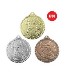 Pack de 50 Médailles frappées Judo 50mm - CH-IM00657 X50
