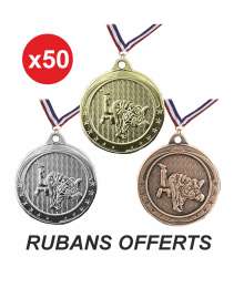 Pack de 50 Médailles frappées Judo 40mm avec rubans offerts - CH-IM00672 X50
