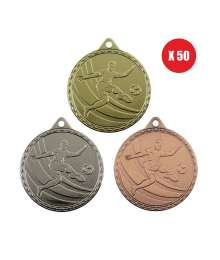 Pack de 50 Médailles frappées Football 50mm - CH-IM00409 X50