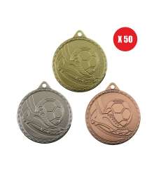 Pack de 50 Médailles frappées Football Crampon 50mm - CH-IM00408 X50