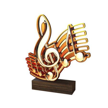 Trophée Bois Couleurs Musique - BA-WF002M051B