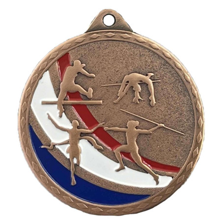 Médaille Frappée 50mm Athlétisme Tricolore - CH-IM00686