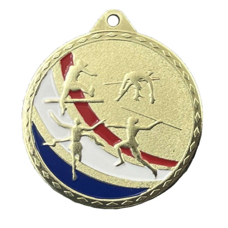 Médaille Frappée 50mm Athlétisme Tricolore - CH-IM00686