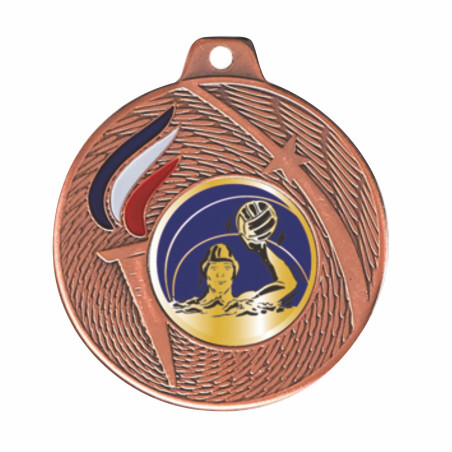 Médaille 50mm Flamme olympique tricolore F-Q048